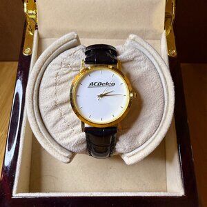 Vintage AC Delco Gold/Black Watch Mint Condition, 33mm